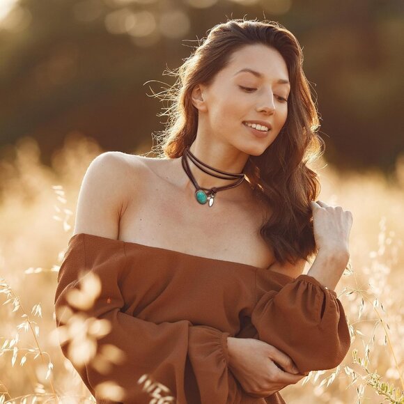 Women's A:stone Layered Boho Necklaces Cowgirl Jewellery Accessories Outfits - Picture 8 of 9